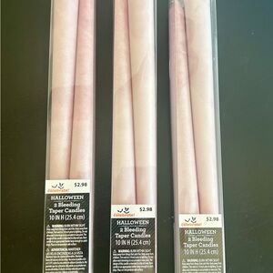 Halloween Bleeding Taper Candles - white red
